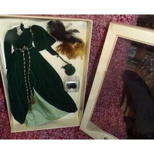 Franklin Mint Gone With The Wind Scarlett O Hara Doll Green Drapery Dress in box